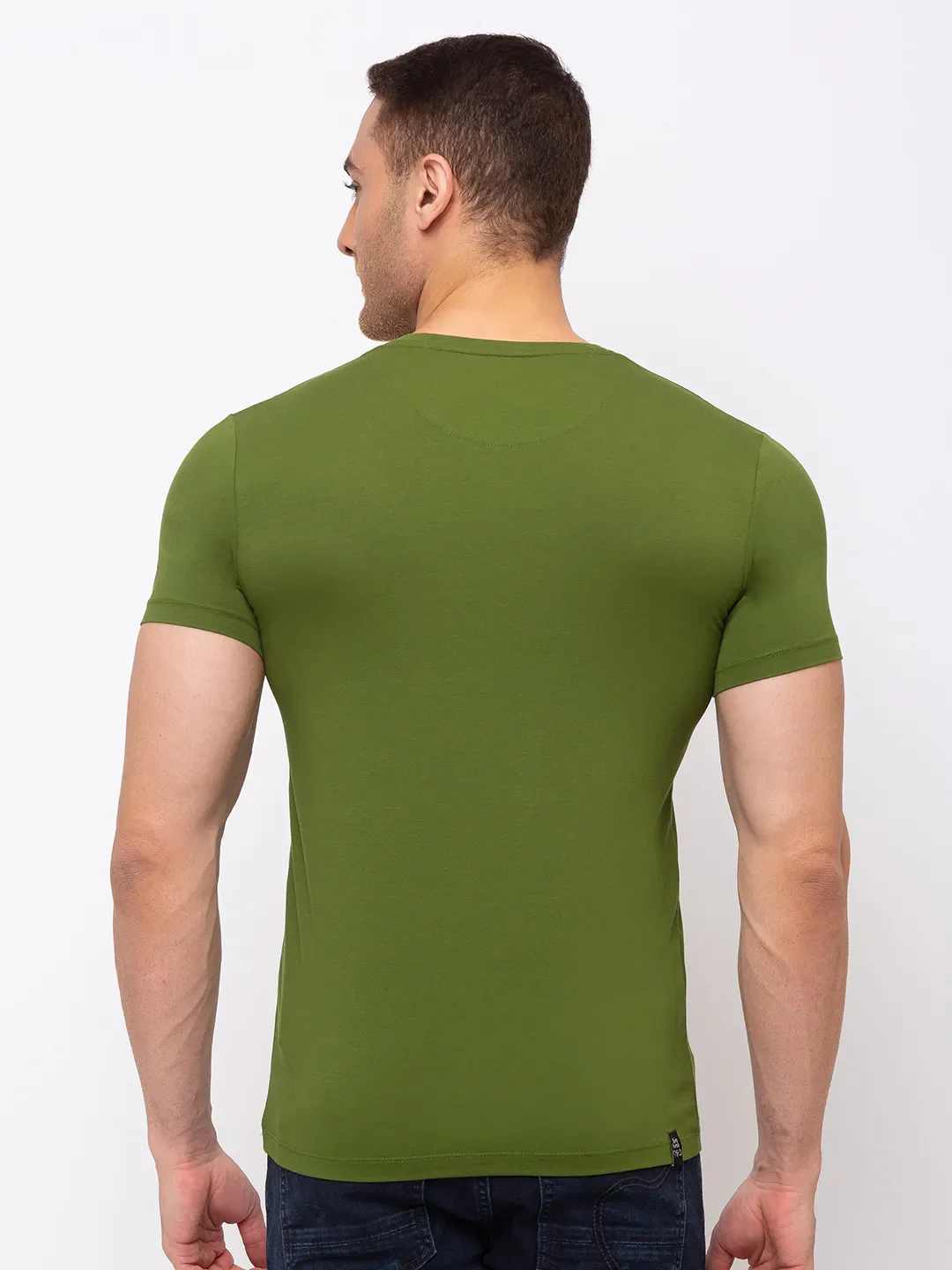 Green Regular Fit Men's Short Sleeves T-Shirt by Being Human Clothing - Image 8