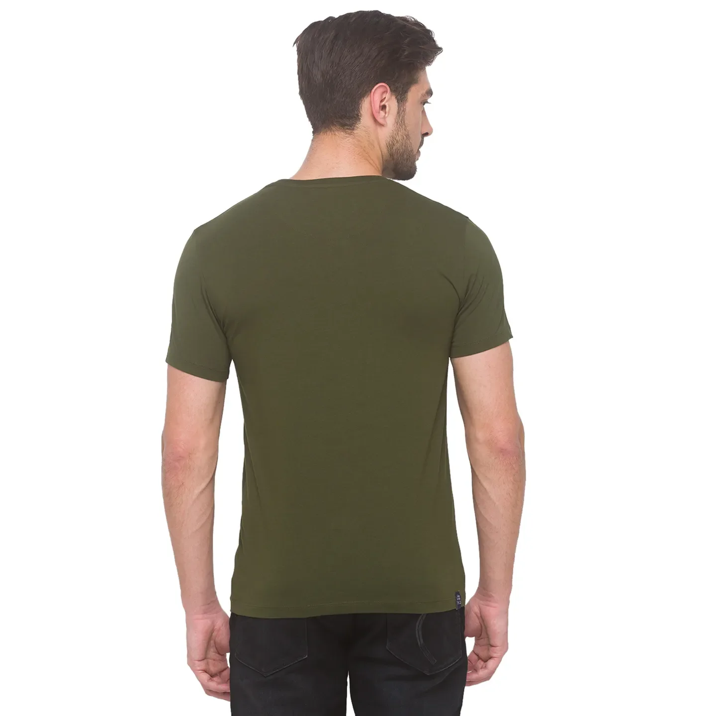 Forest Green Regular Fit Round Neck Mens' T-Shirt by Being Human Clothing - Image 4