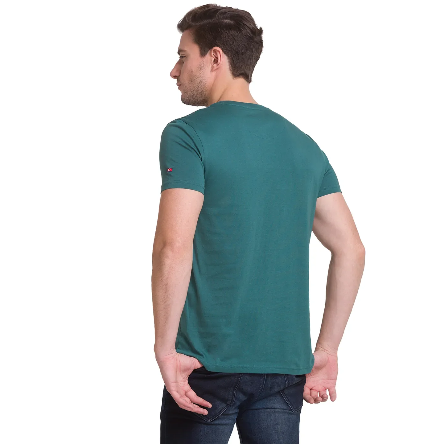 Forest Green Regular Fit Round Neck Men's T-Shirt by Being Human Clothing - Image 9