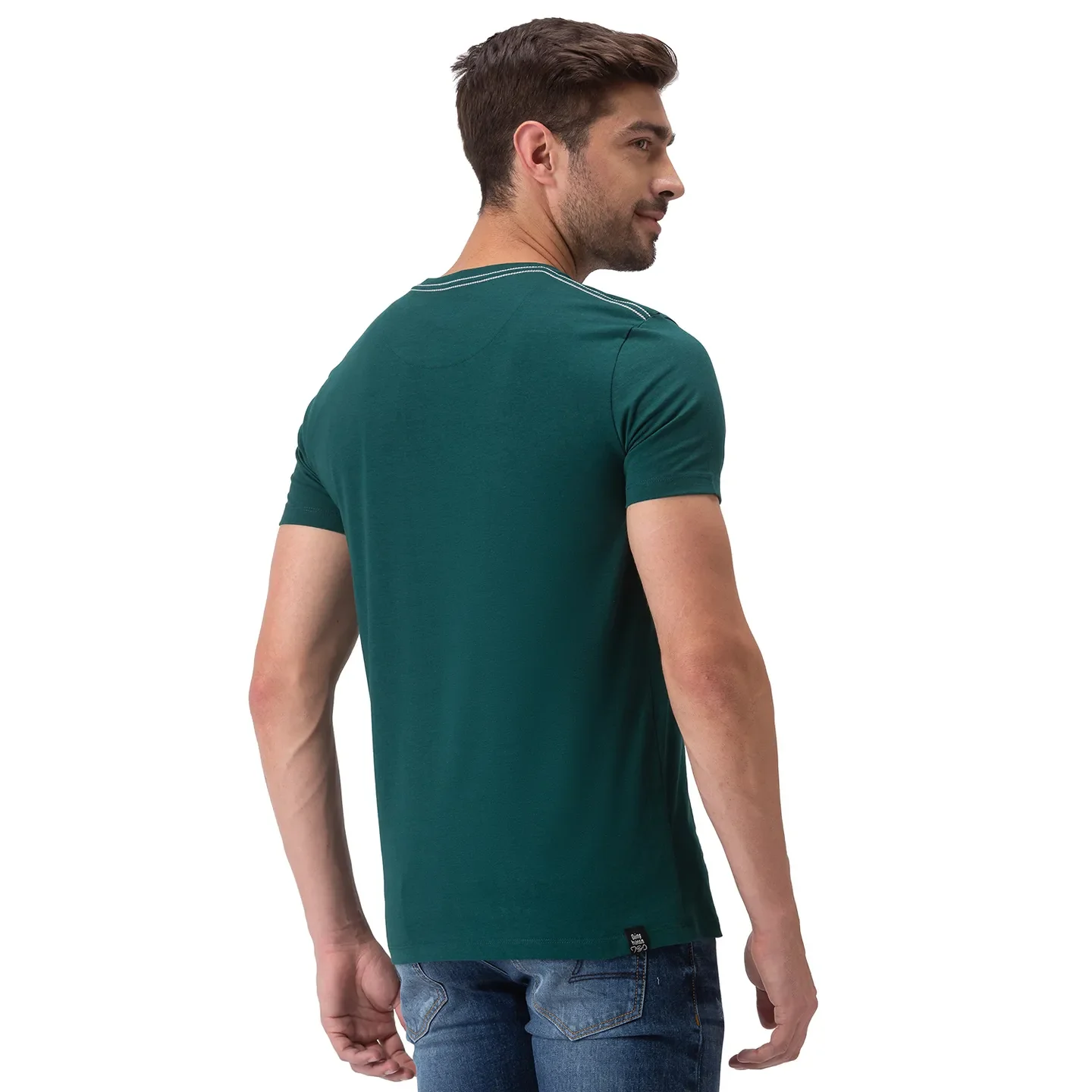 Green Regular Fit Men's Short Sleeves T-Shirt by Being Human Clothing - Image 3