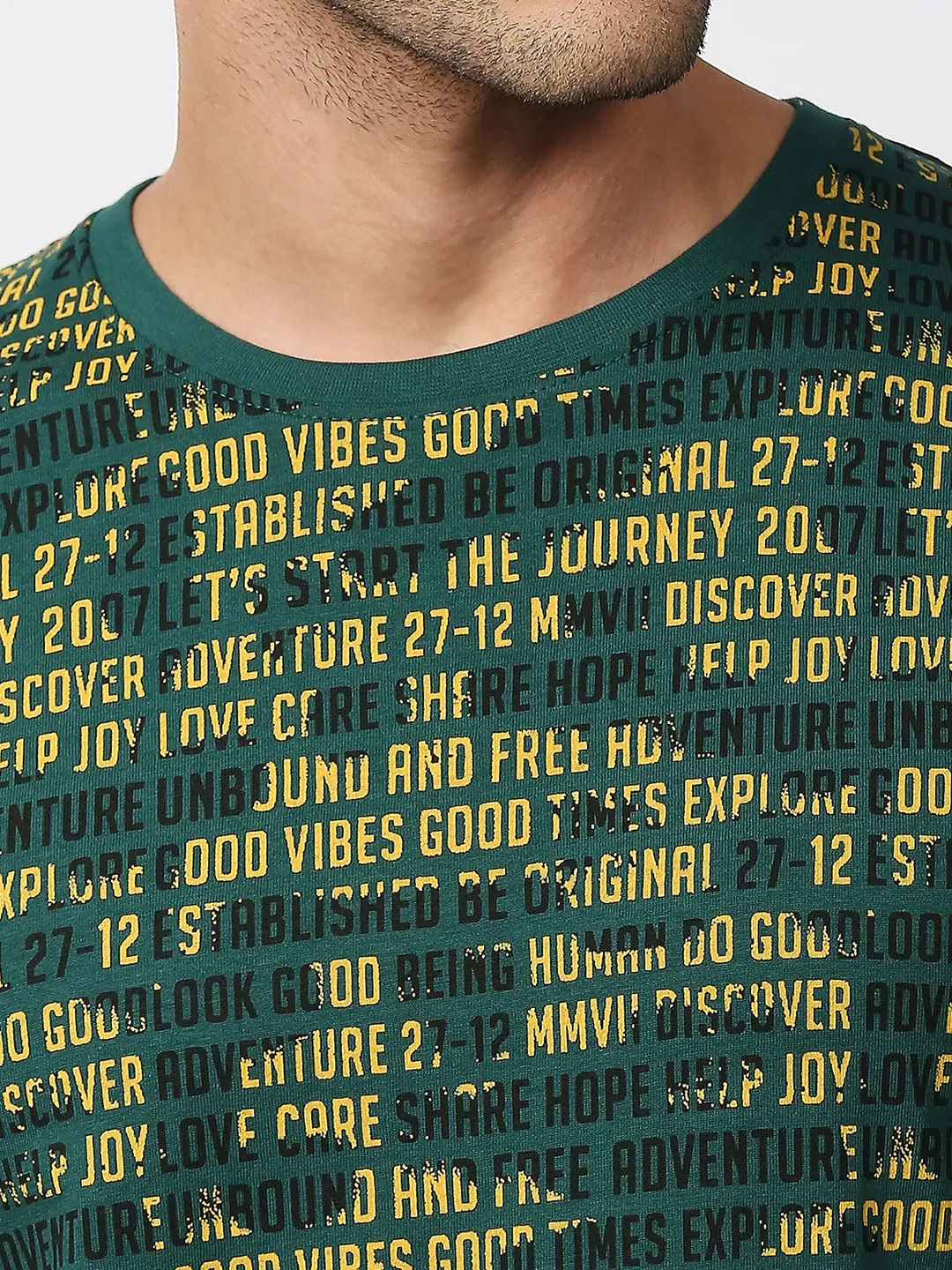Green Regular Fit Men's Short Sleeves T-Shirt by Being Human Clothing - Image 5