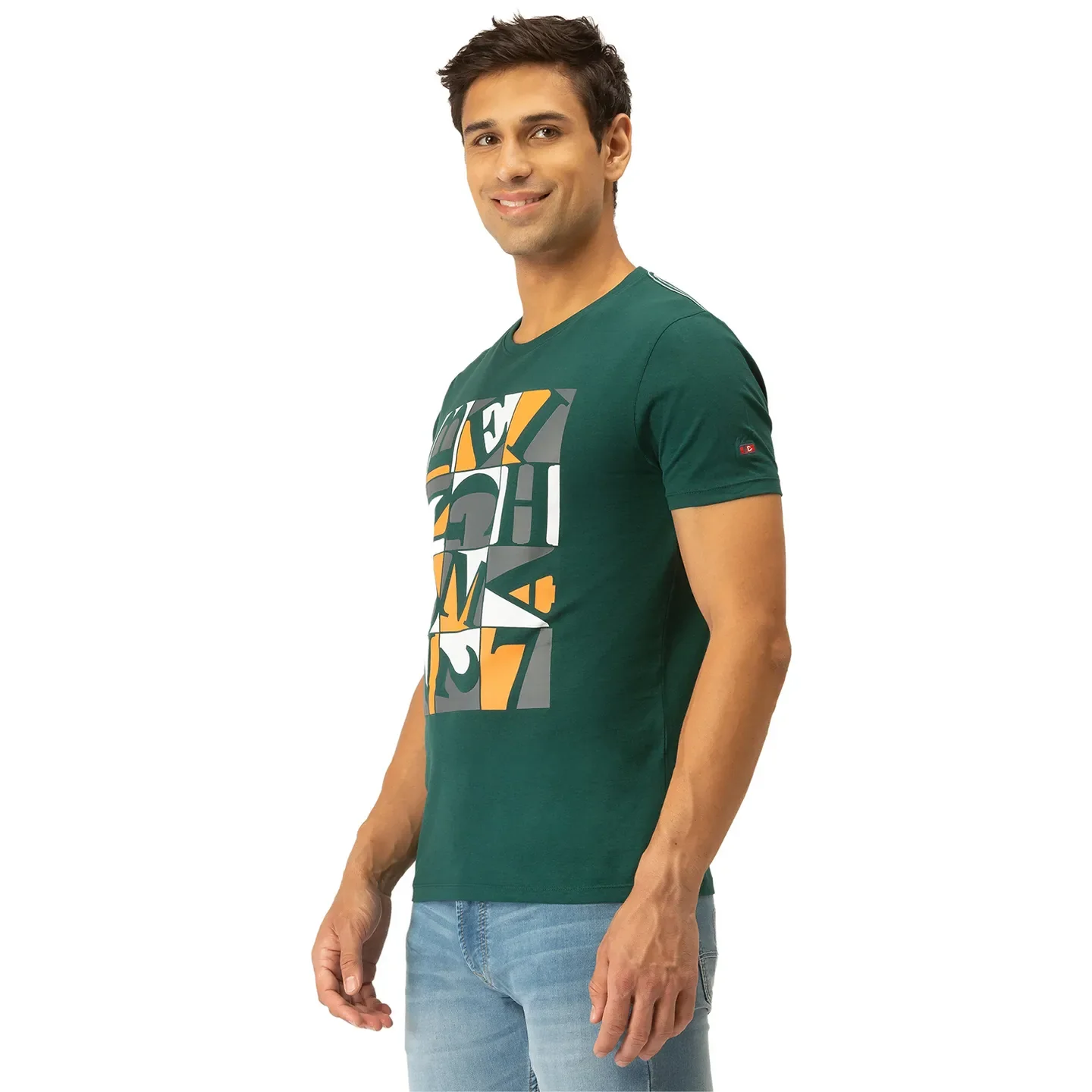 Green Regular Fit Men's Short Sleeves T-Shirt by Being Human Clothing - Image 2