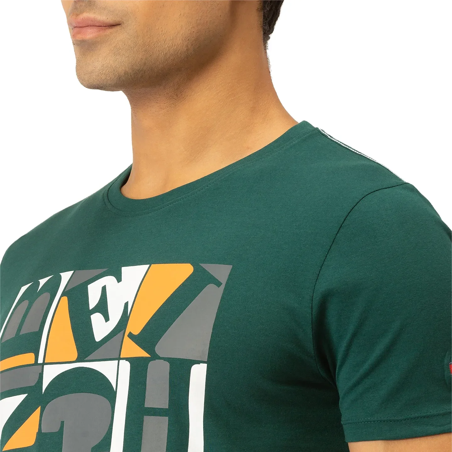 Green Regular Fit Men's Short Sleeves T-Shirt by Being Human Clothing - Image 4