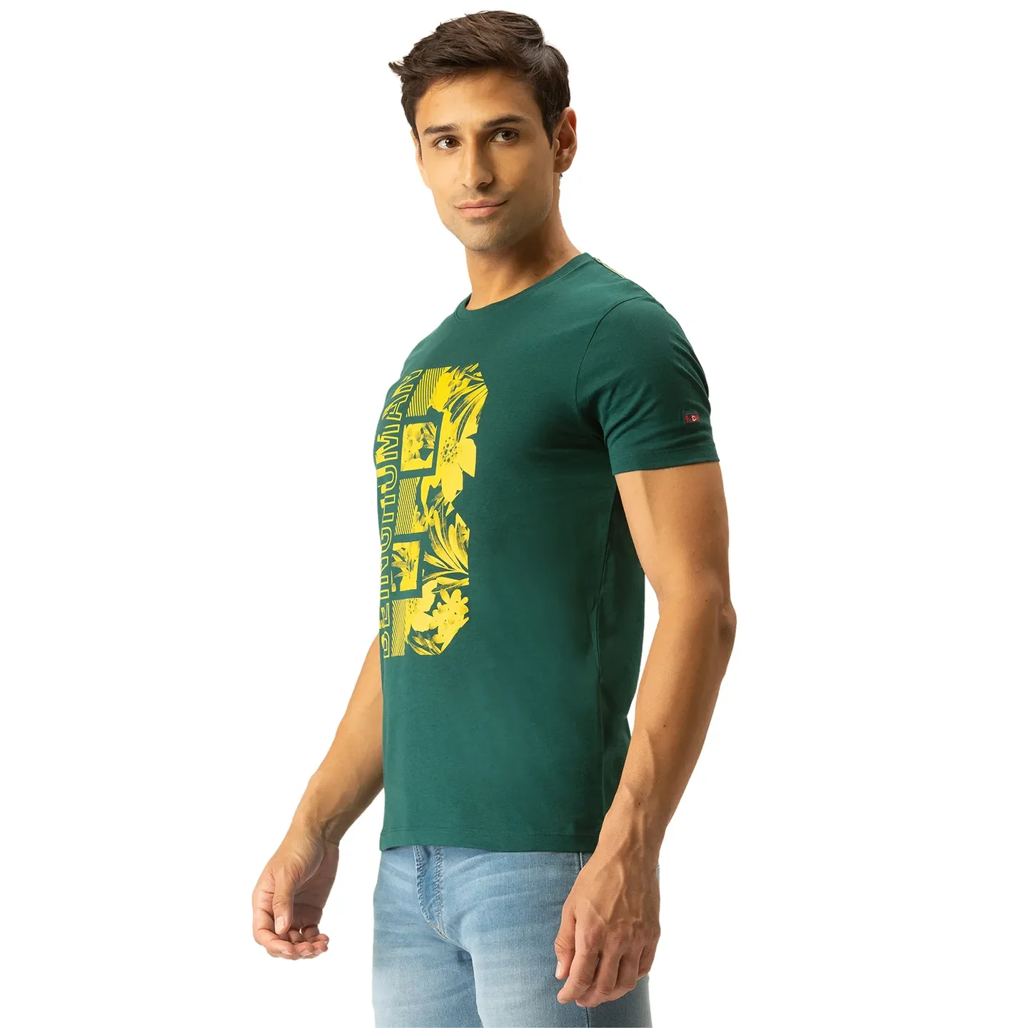 Green Regular Fit Men's Short Sleeves T-Shirt by Being Human Clothing - Image 2