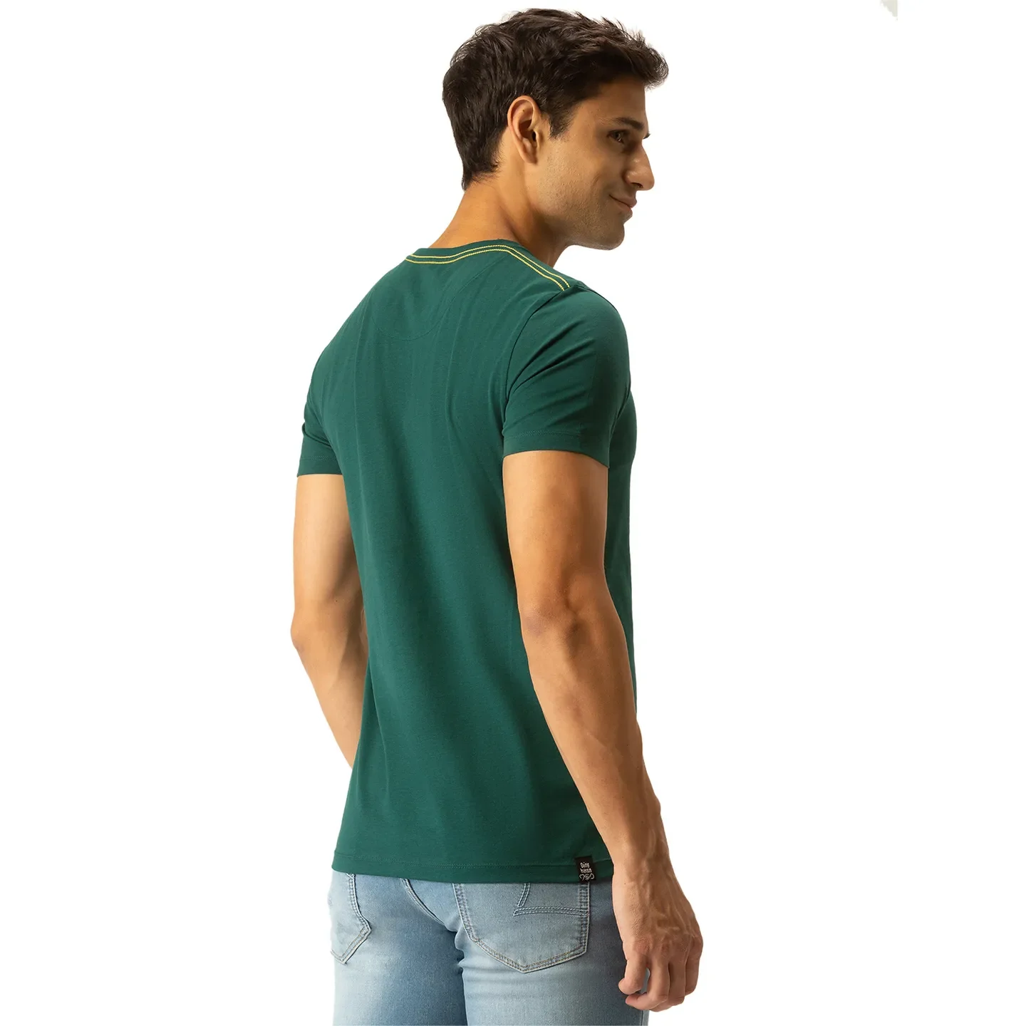 Green Regular Fit Men's Short Sleeves T-Shirt by Being Human Clothing - Image 3