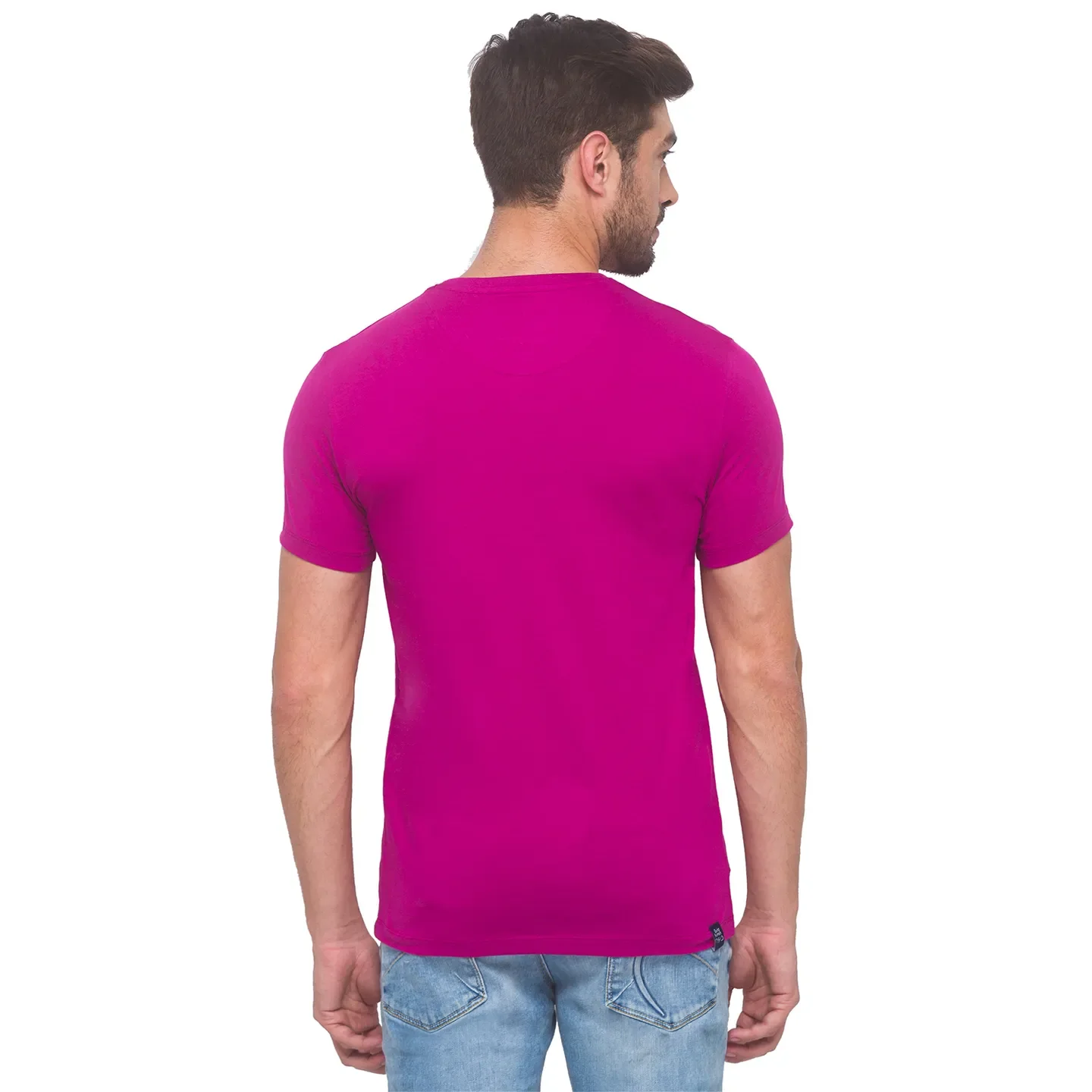 Fuchsia Regular Fit Round Neck Men's T-Shirt by Being Human Clothing - Image 2