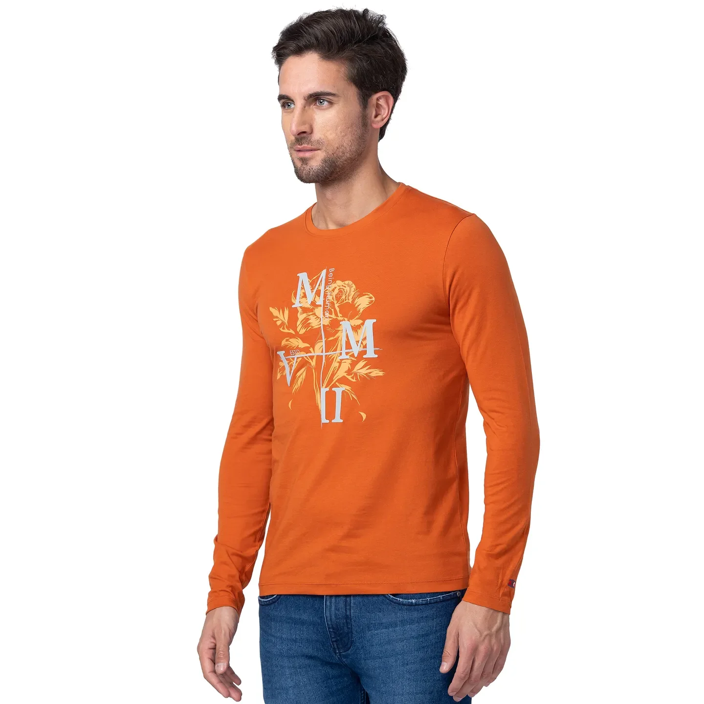 Gold Flam Regular Fit Round Neck Men's T-Shirt by Being Human Clothing - Image 2