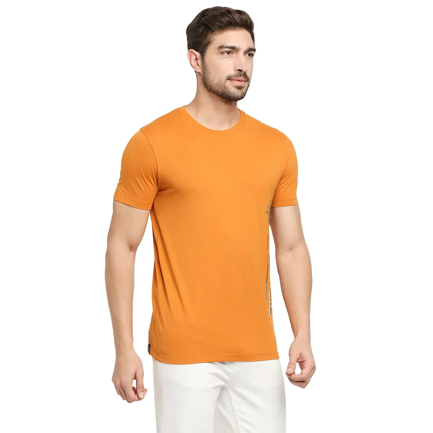Yellow Regular Fit Men's Short Sleeves T-Shirt by Being Human Clothing - Image 3