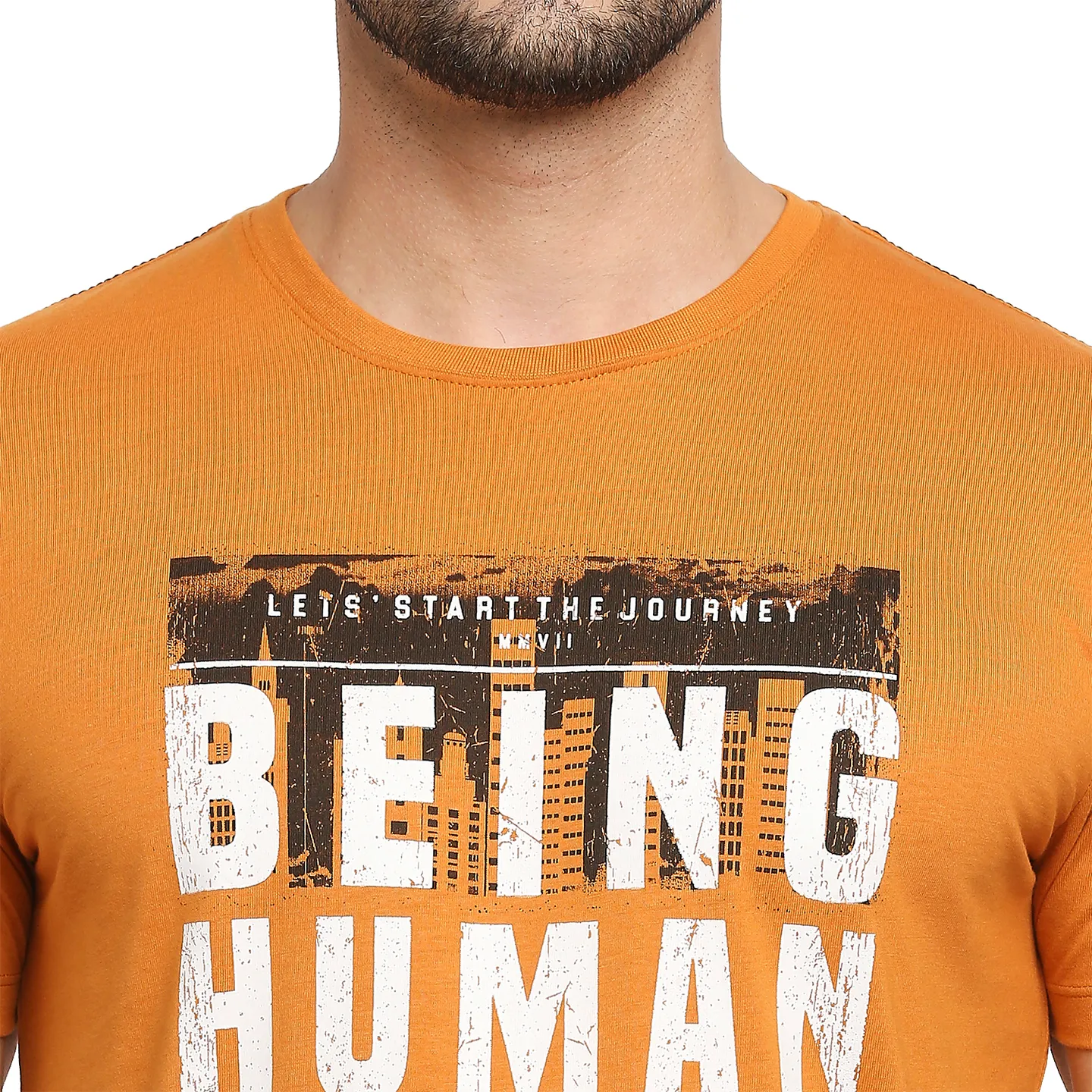 Yellow Regular Fit Men's Short Sleeves T-Shirt by Being Human Clothing - Image 5