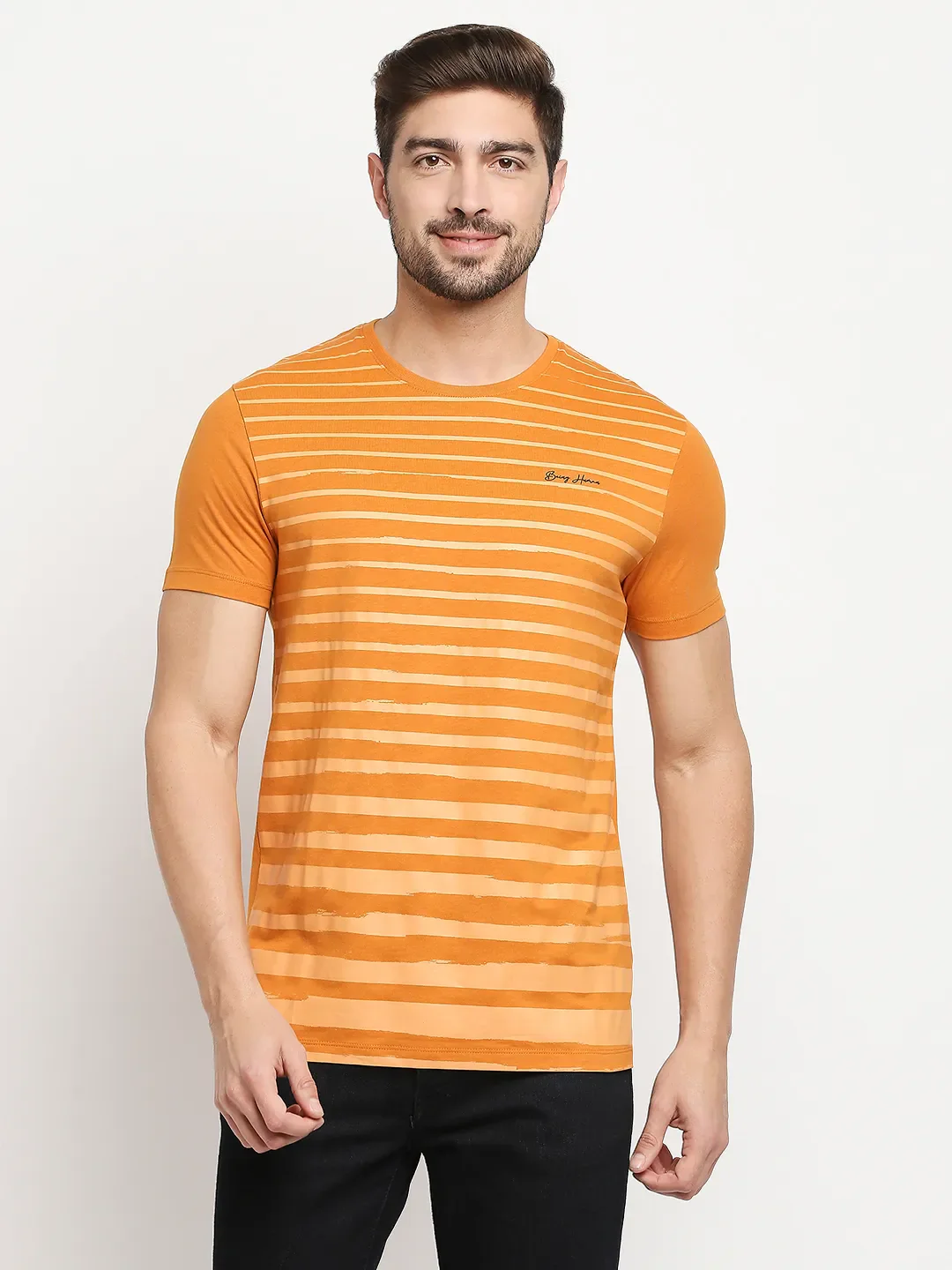Golden Oak Regular Fit Round Neck Men's T-Shirt by Being Human Clothing