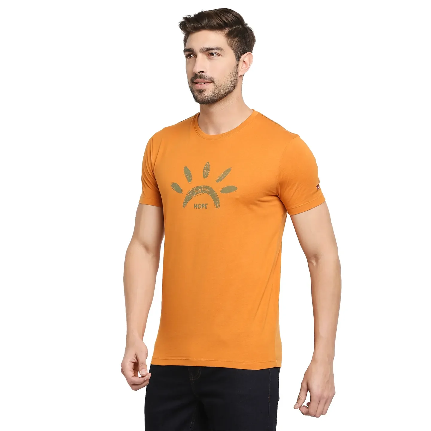 Yellow Regular Fit Men's Short Sleeves T-Shirt by Being Human Clothing - Image 2