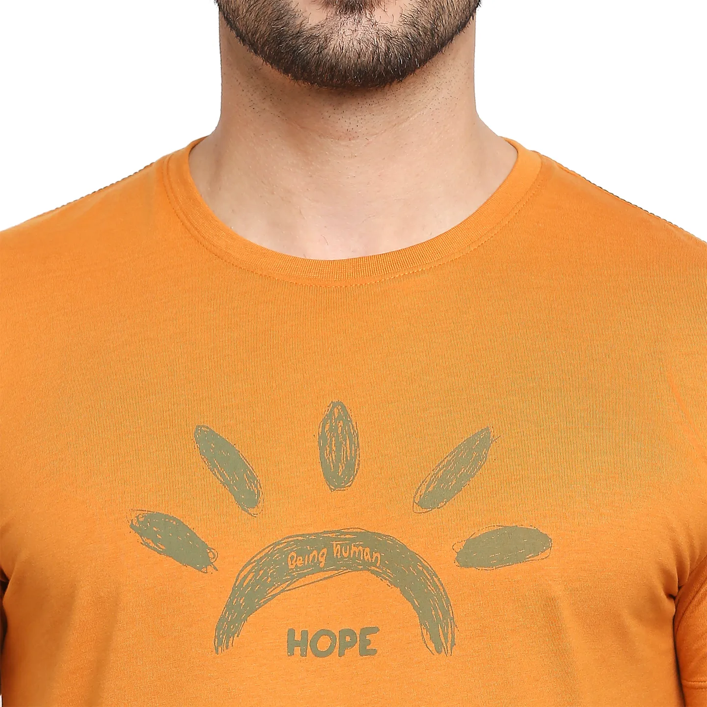 Yellow Regular Fit Men's Short Sleeves T-Shirt by Being Human Clothing - Image 5