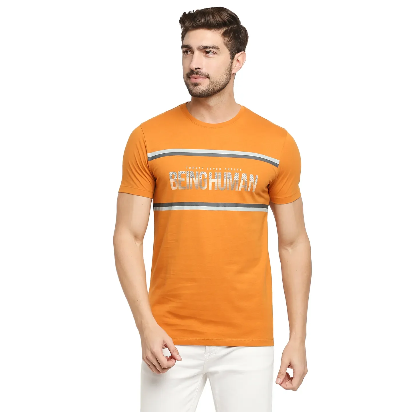 Yellow Regular Fit Men's Short Sleeves T-Shirt by Being Human Clothing