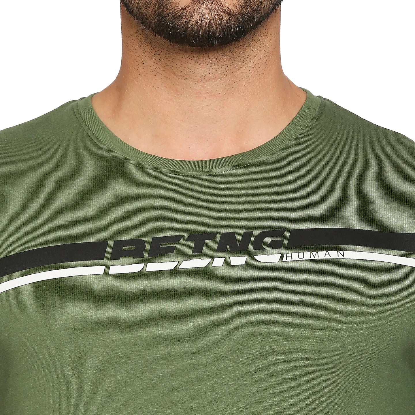 Green Regular Fit Men's Long Sleeves T-Shirt by Being Human Clothing - Image 2