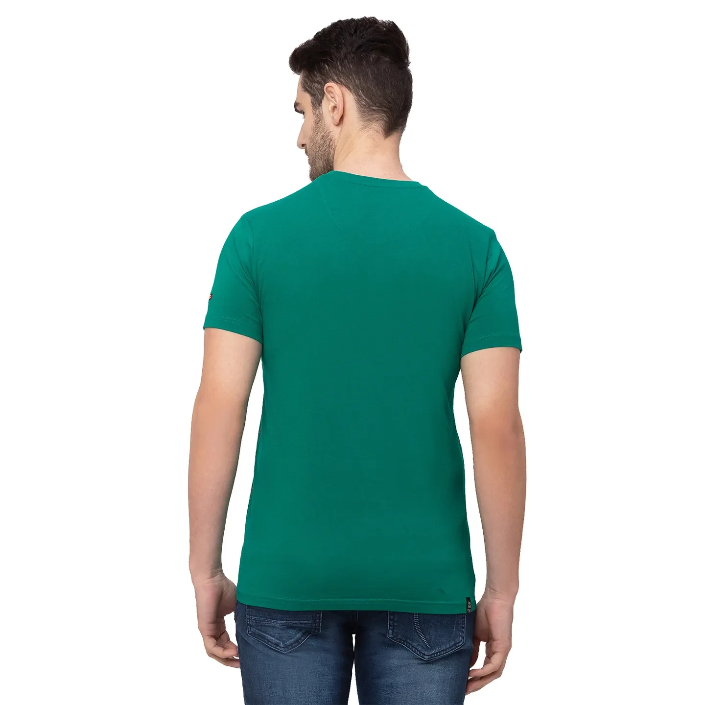 Green Regular Fit Men's Short Sleeves T-Shirt by Being Human Clothing - Image 3