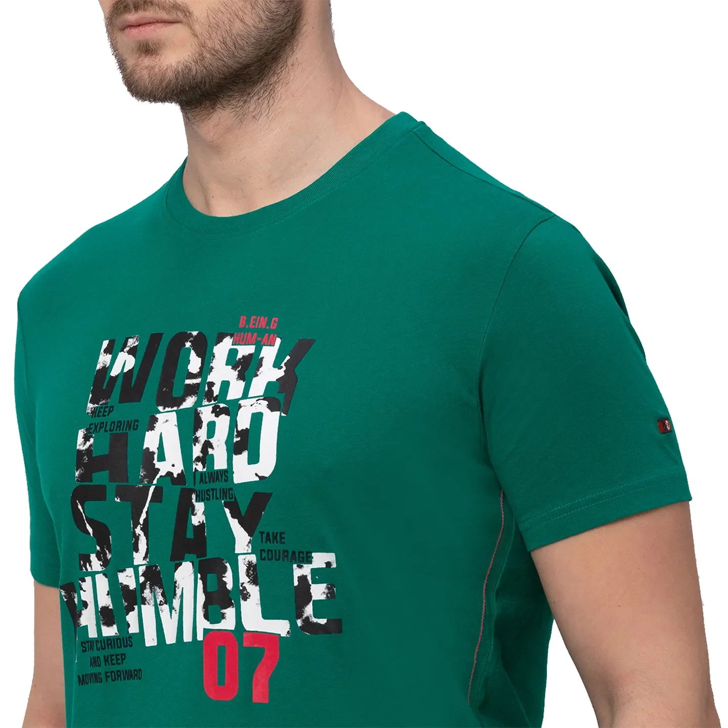 Green Regular Fit Men's Short Sleeves T-Shirt by Being Human Clothing - Image 5
