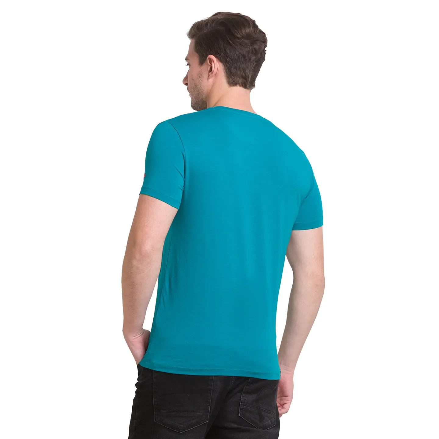 Green Regular Fit Round Neck Men's T-Shirt by Being Human Clothing - Image 4