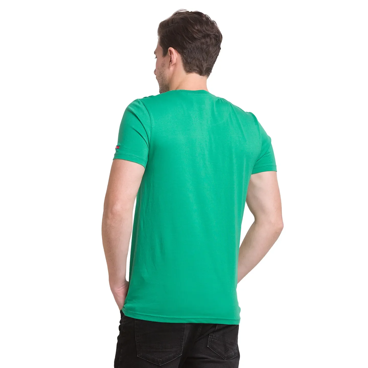 Green Regular Fit Men's Short Sleeves T-Shirt by Being Human Clothing - Image 8