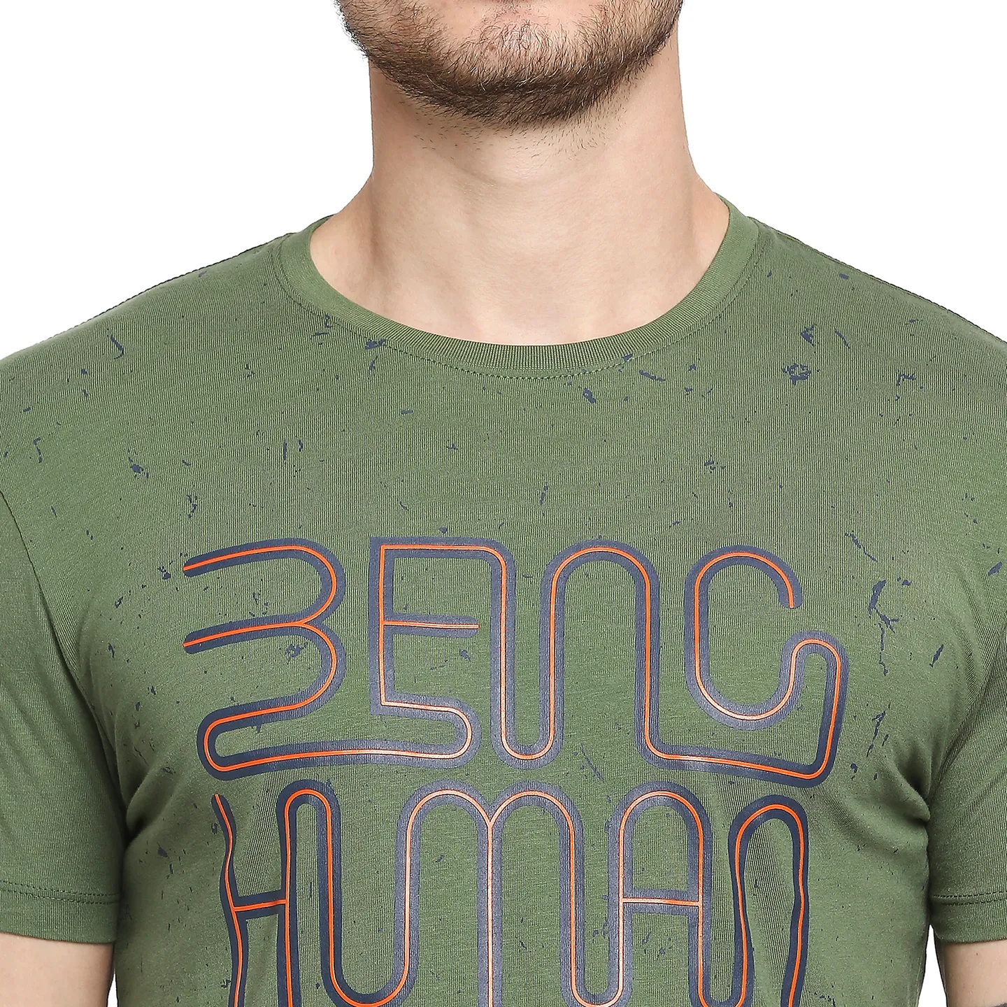 Green Regular Fit Men's Short Sleeves T-Shirt by Being Human Clothing - Image 3