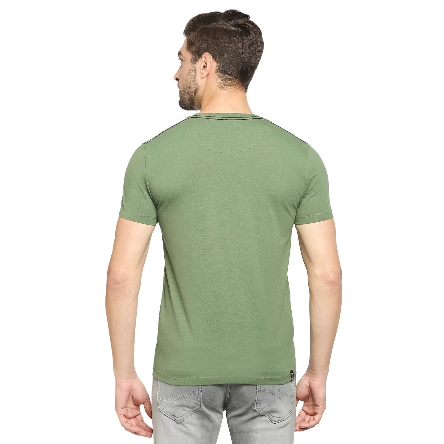 Green Regular Fit Men's Short Sleeves T-Shirt by Being Human Clothing - Image 16