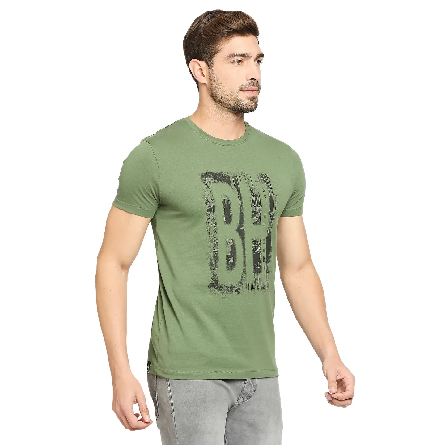 Green Regular Fit Men's Short Sleeves T-Shirt by Being Human Clothing - Image 17