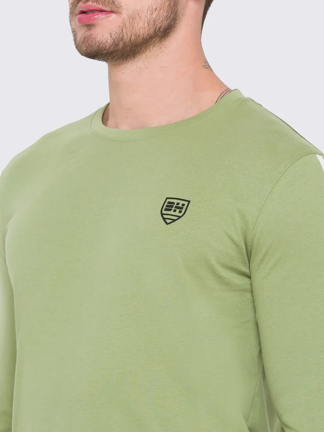 Green Regular Fit Men's Long Sleeves T-Shirt by Being Human Clothing - Image 5