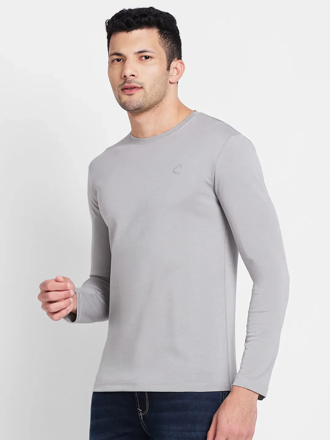 Grey Regular Fit Men's Long Sleeves T-Shirt by Being Human Clothing - Image 4