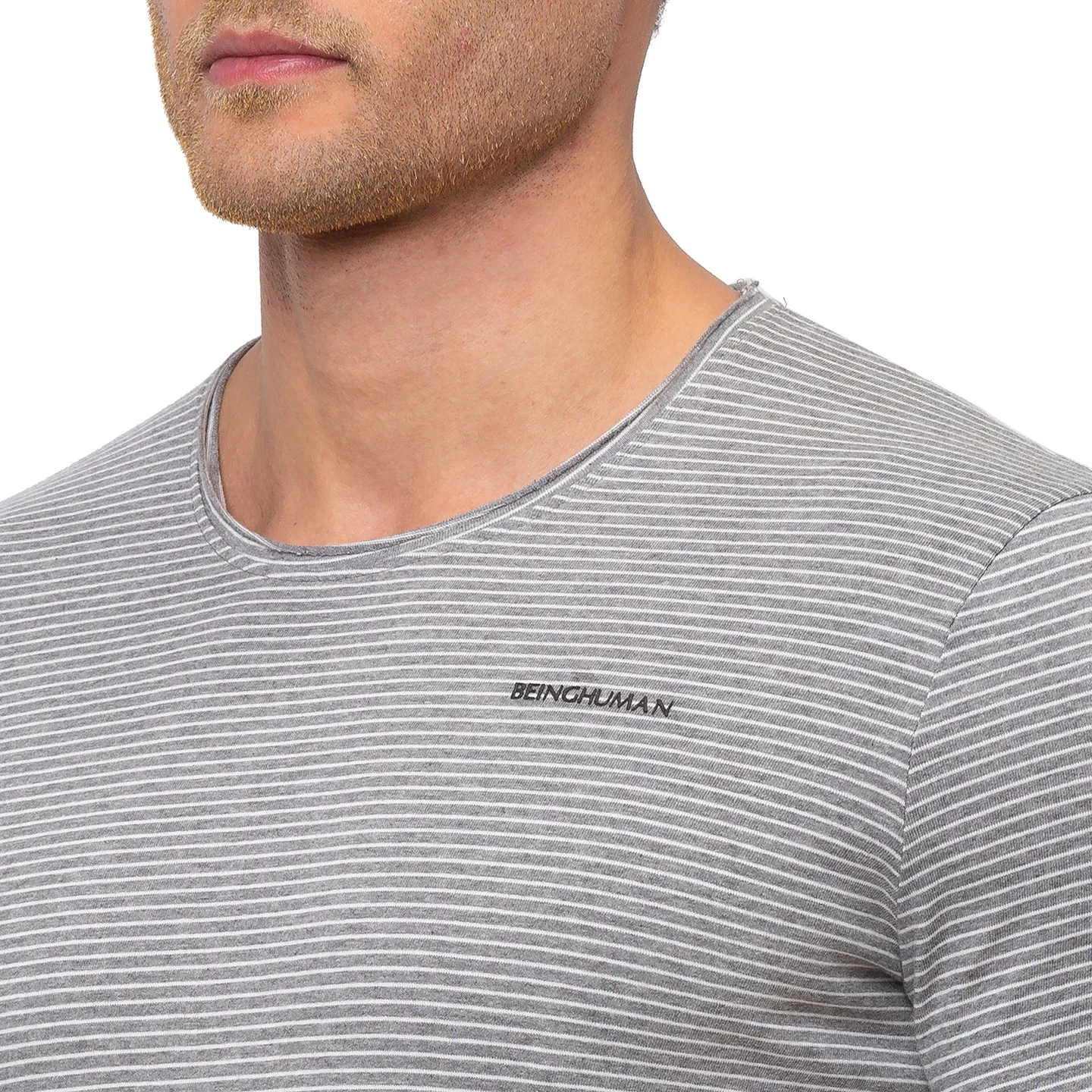 Grey Regular Fit Men's Short Sleeves T-Shirt by Being Human Clothing - Image 3