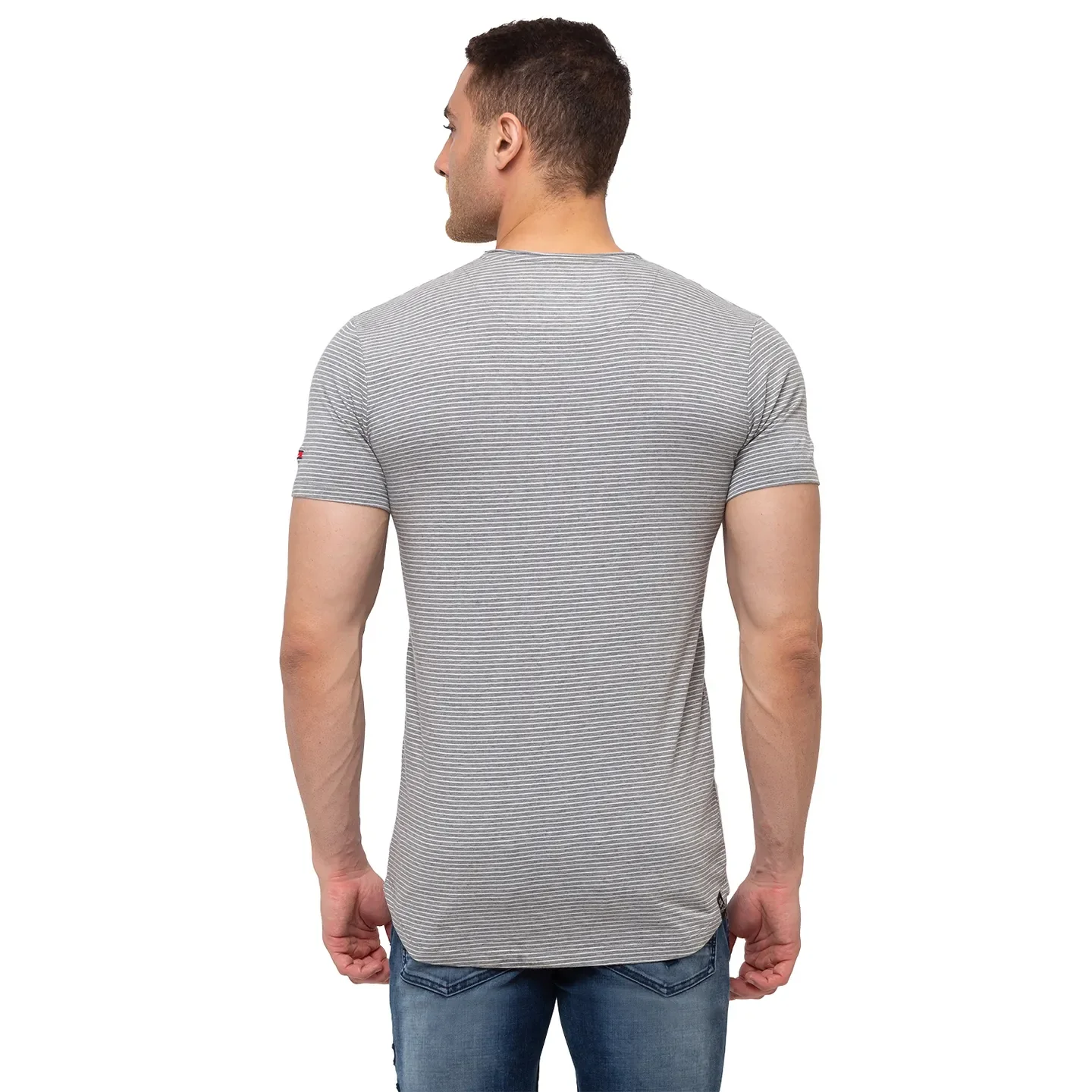 Grey Regular Fit Men's Short Sleeves T-Shirt by Being Human Clothing - Image 4