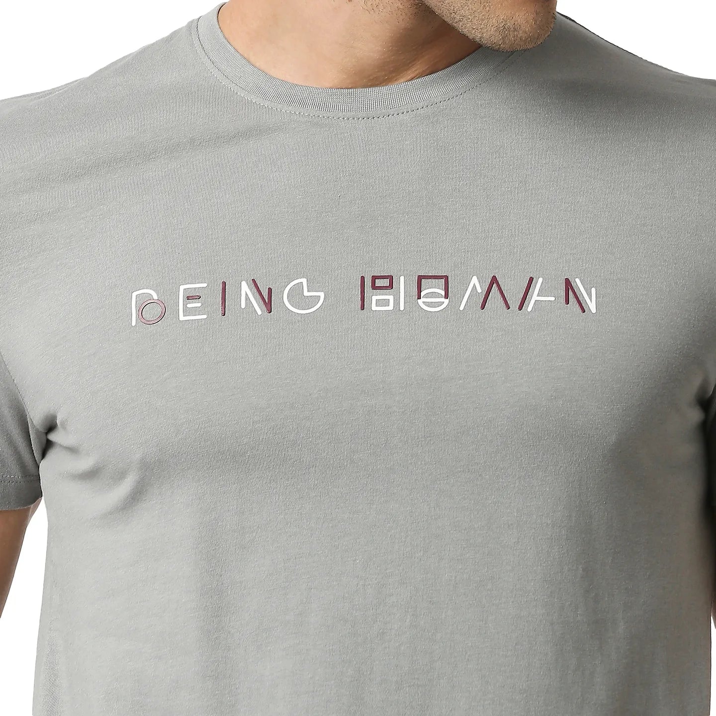 Grey Regular Fit Men's Short Sleeves T-Shirt by Being Human Clothing - Image 5