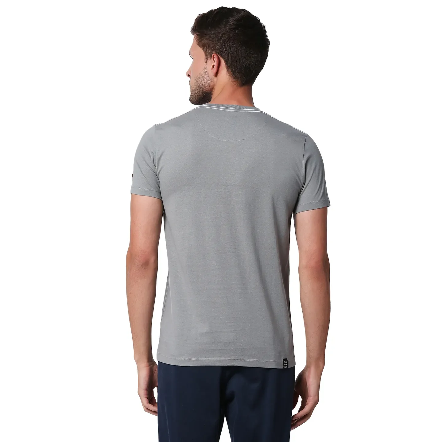 Grey Regular Fit Men's Short Sleeves T-Shirt by Being Human Clothing - Image 4