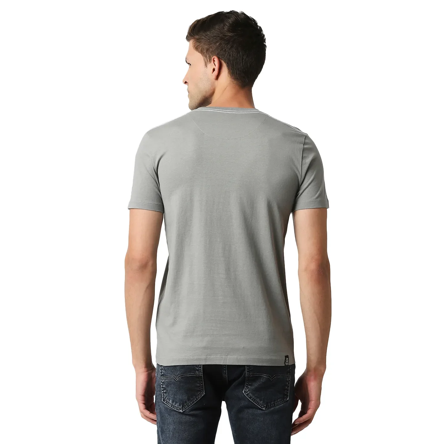 Grey Regular Fit Men's Short Sleeves T-Shirt by Being Human Clothing - Image 4