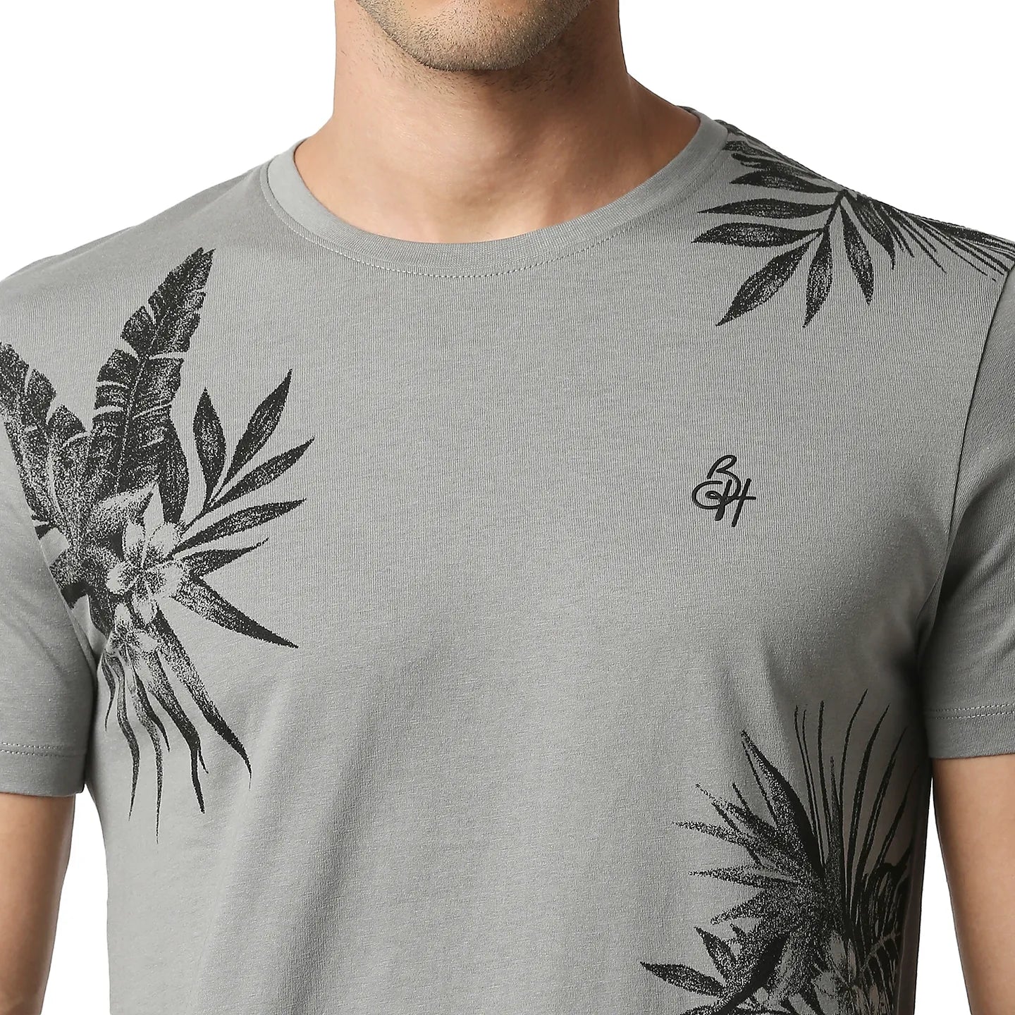 Grey Regular Fit Men's Short Sleeves T-Shirt by Being Human Clothing - Image 5