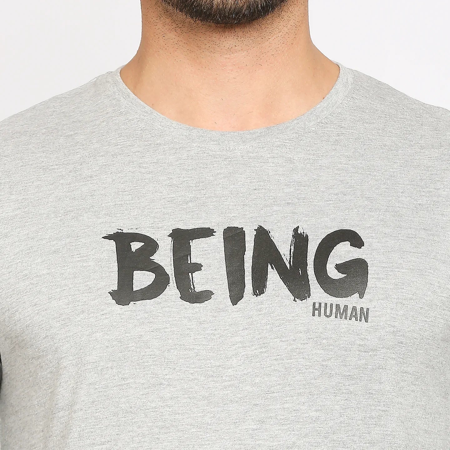 Grey Regular Fit Men's Long Sleeves T-Shirt by Being Human Clothing - Image 5