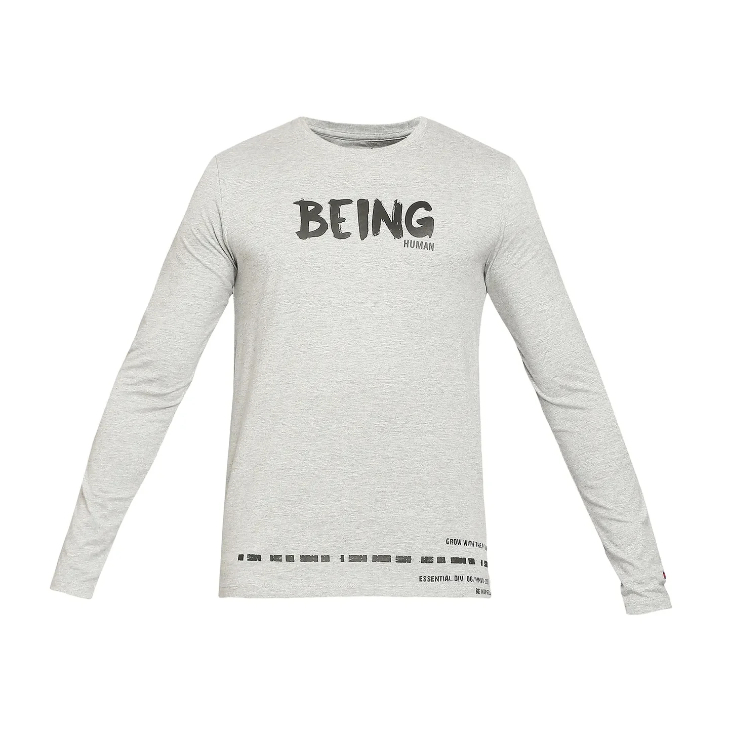 Grey Regular Fit Men's Long Sleeves T-Shirt by Being Human Clothing - Image 7