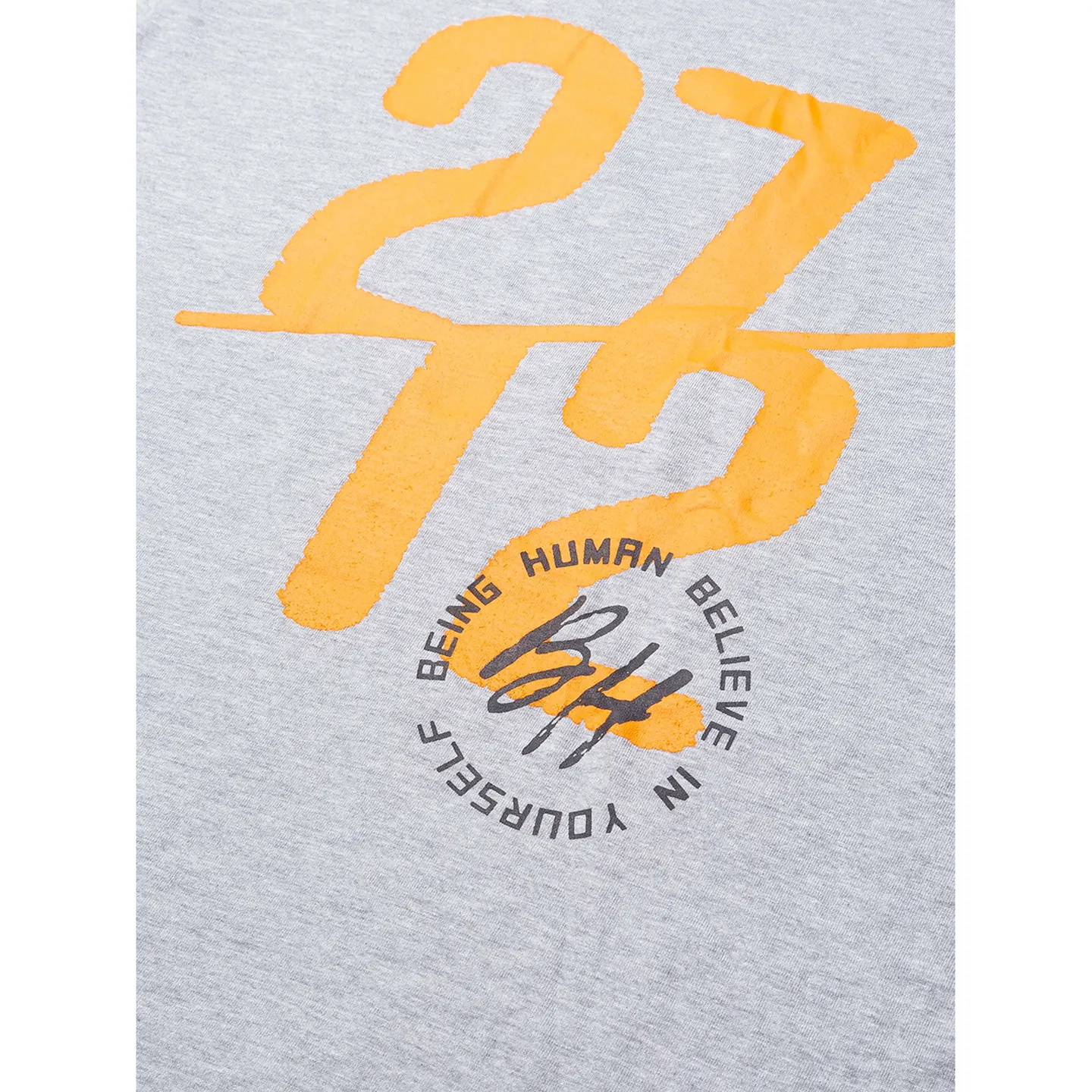 Grey Melange Regular Fit Round Neck Men's T-Shirt by Being Human Clothing - Image 3