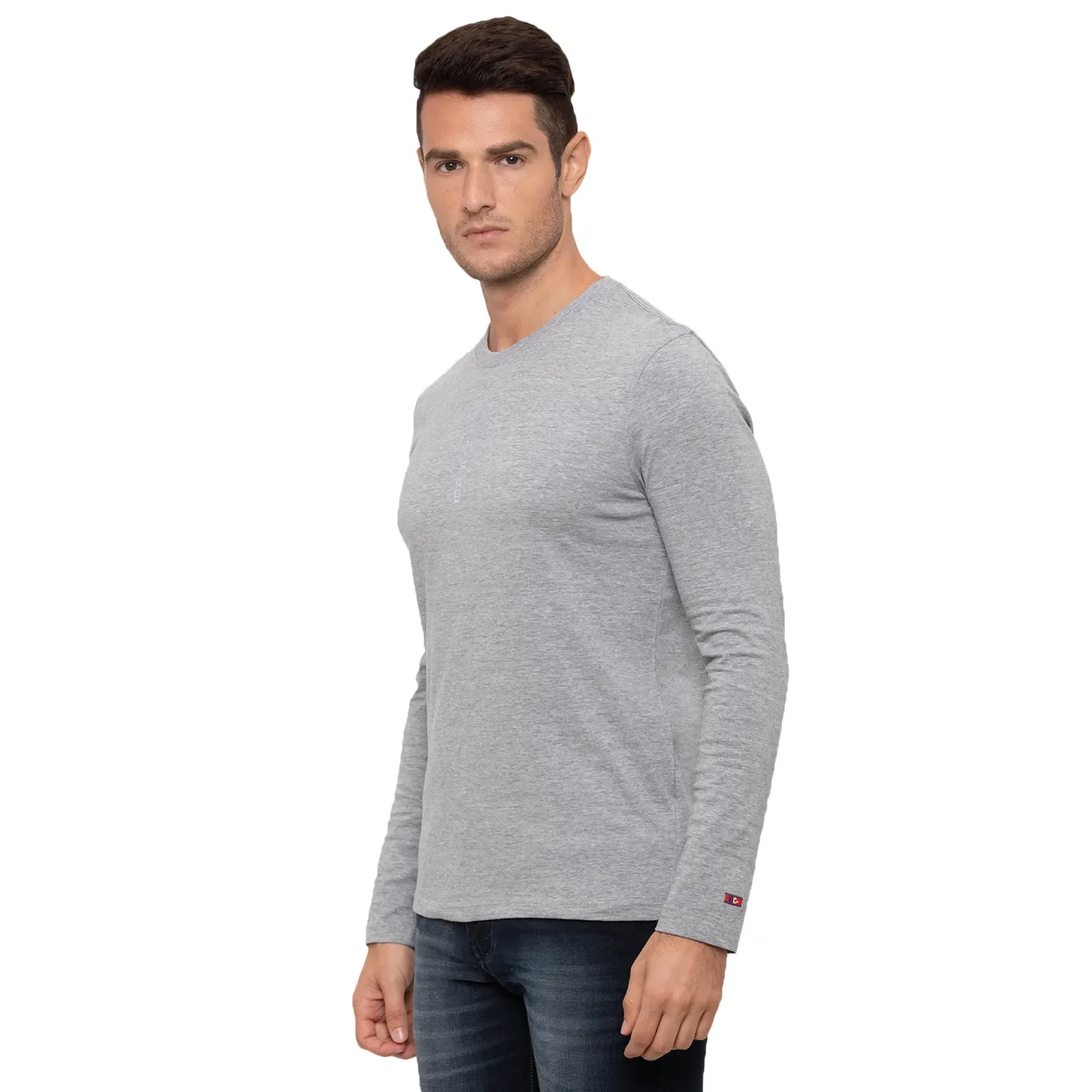 Grey Regular Fit Men's Long Sleeves T-Shirt by Being Human Clothing - Image 2