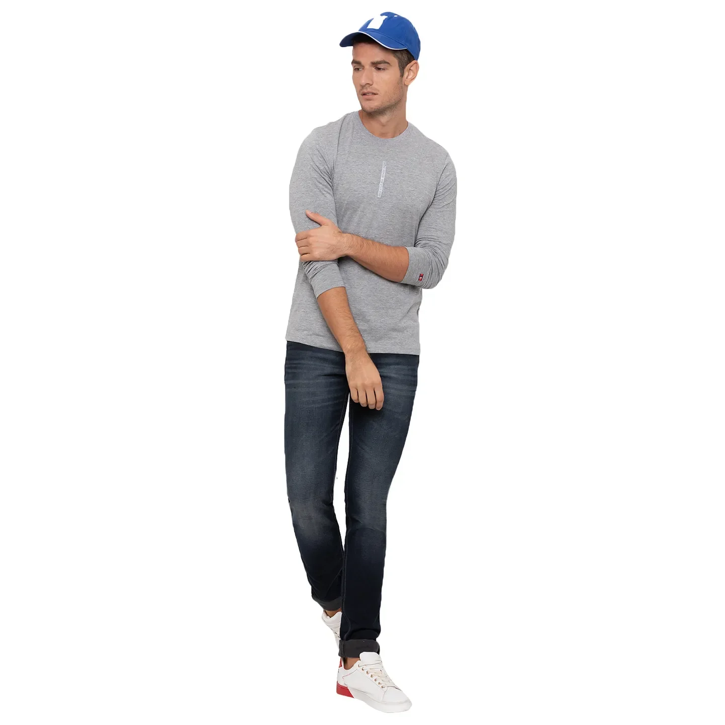 Grey Regular Fit Men's Long Sleeves T-Shirt by Being Human Clothing - Image 5