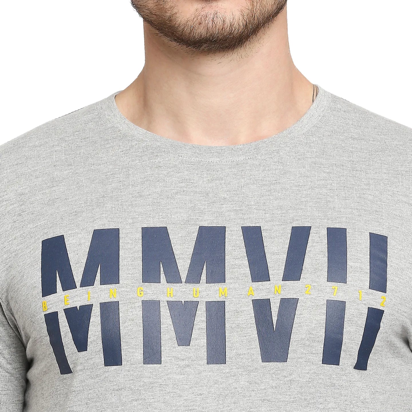 Grey Regular Fit Men's Short Sleeves T-Shirt by Being Human Clothing - Image 2