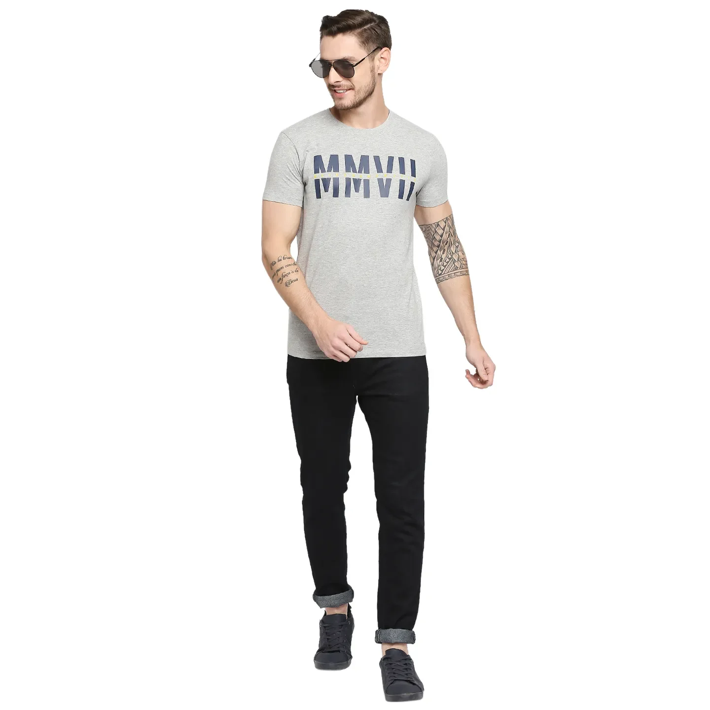 Grey Regular Fit Men's Short Sleeves T-Shirt by Being Human Clothing - Image 6