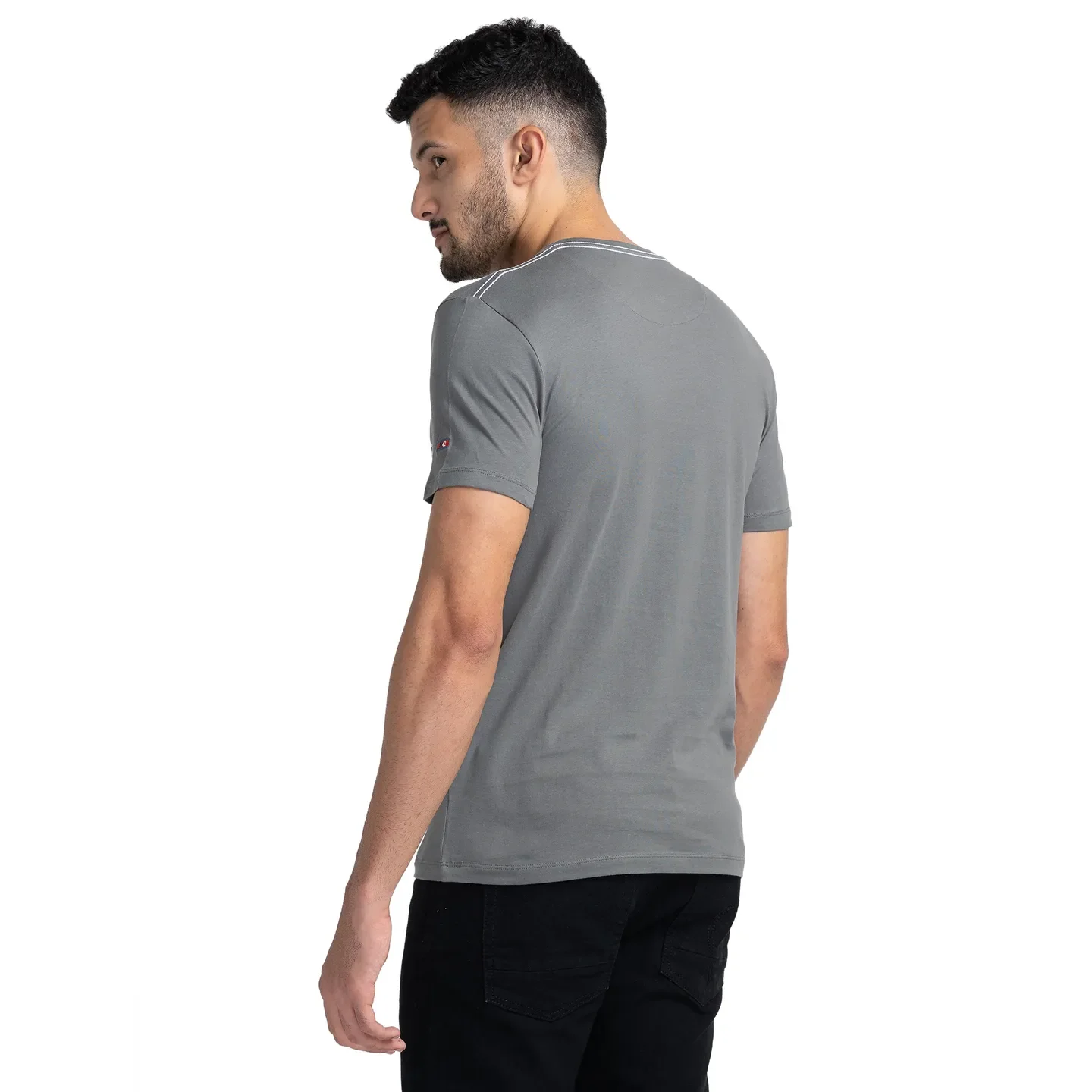 Grey Regular Fit Men's Short Sleeves T-Shirt by Being Human Clothing - Image 3