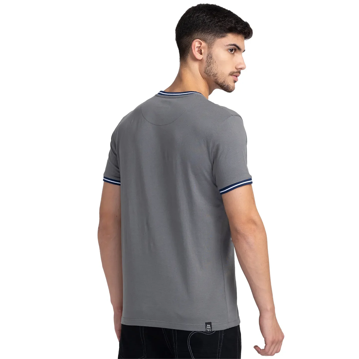 Grey Regular Fit Men's Short Sleeves T-Shirt by Being Human Clothing - Image 3