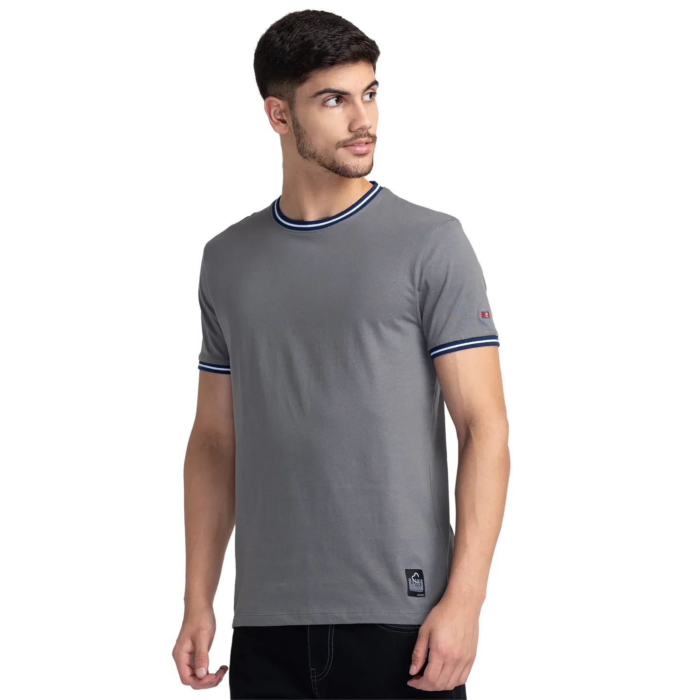 Grey Regular Fit Men's Short Sleeves T-Shirt by Being Human Clothing - Image 4