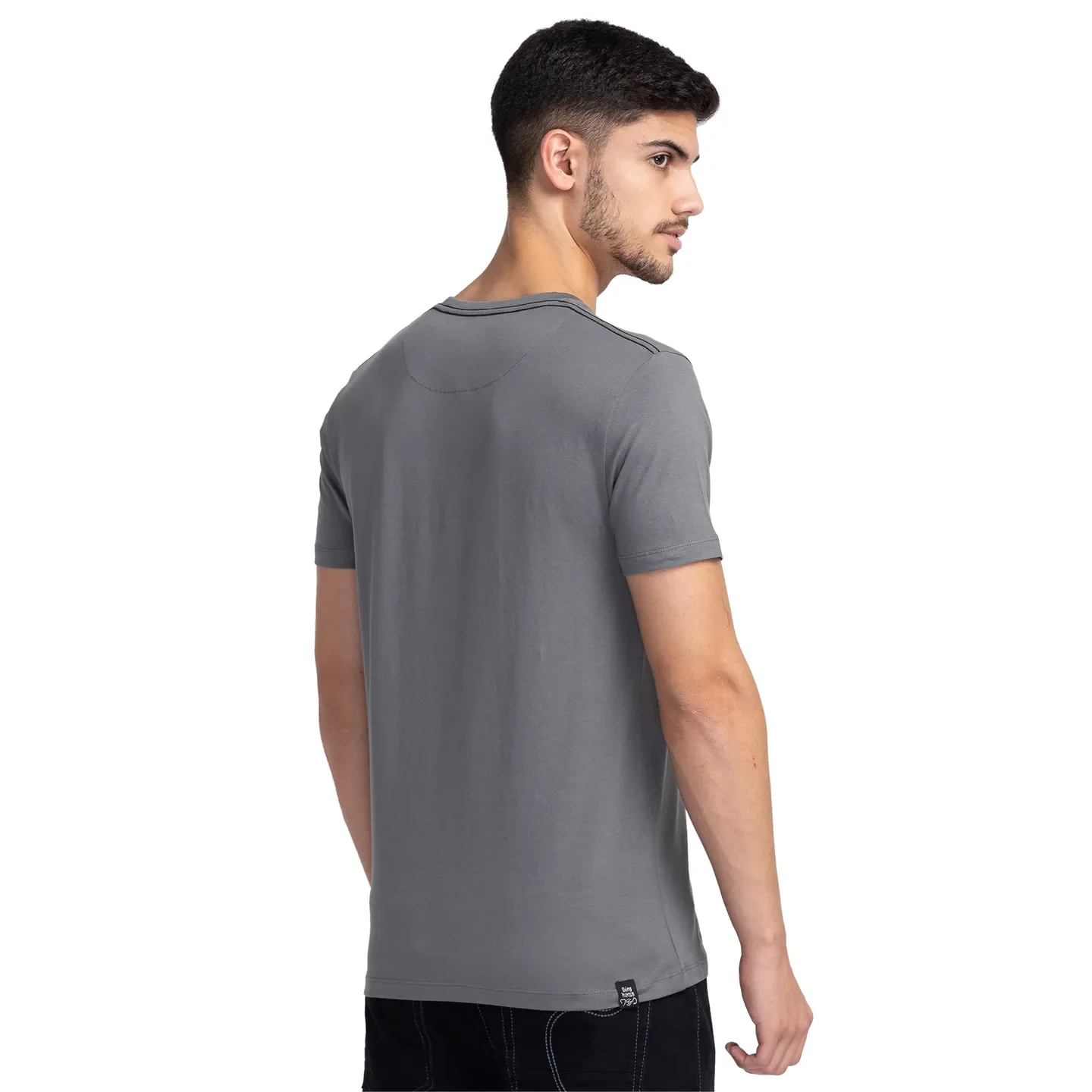 Grey Regular Fit Men's Short Sleeves T-Shirt by Being Human Clothing - Image 3