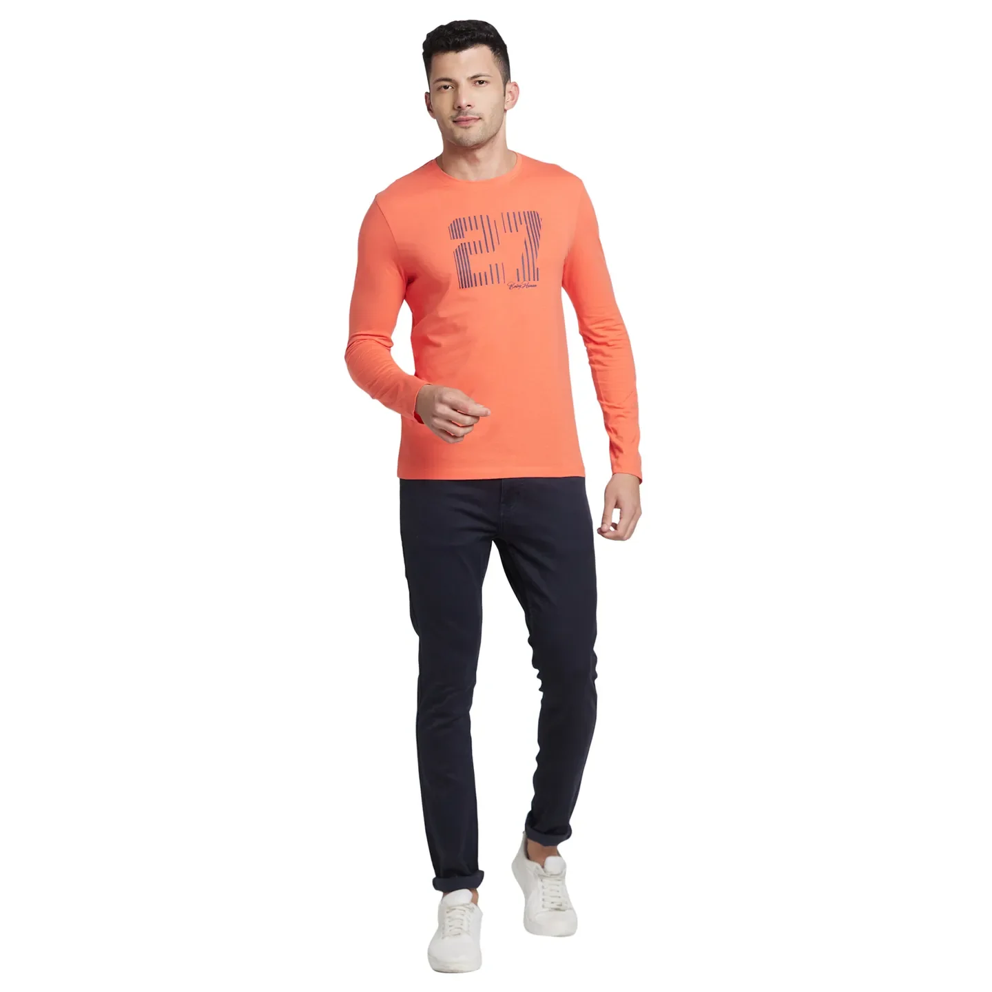 Pink Regular Fit Men's Long Sleeves T-Shirt by Being Human Clothing - Image 5