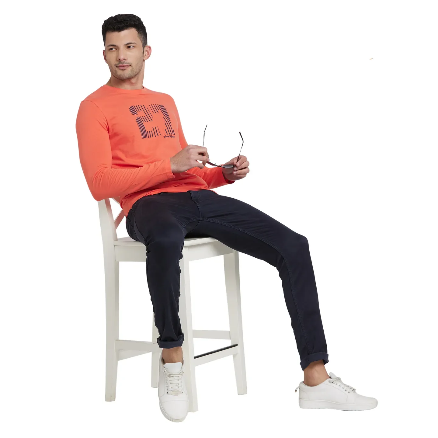 Pink Regular Fit Men's Long Sleeves T-Shirt by Being Human Clothing - Image 6