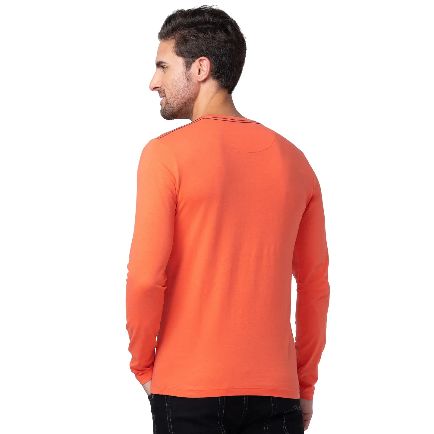Pink Regular Fit Men's Long Sleeves T-Shirt by Being Human Clothing - Image 3