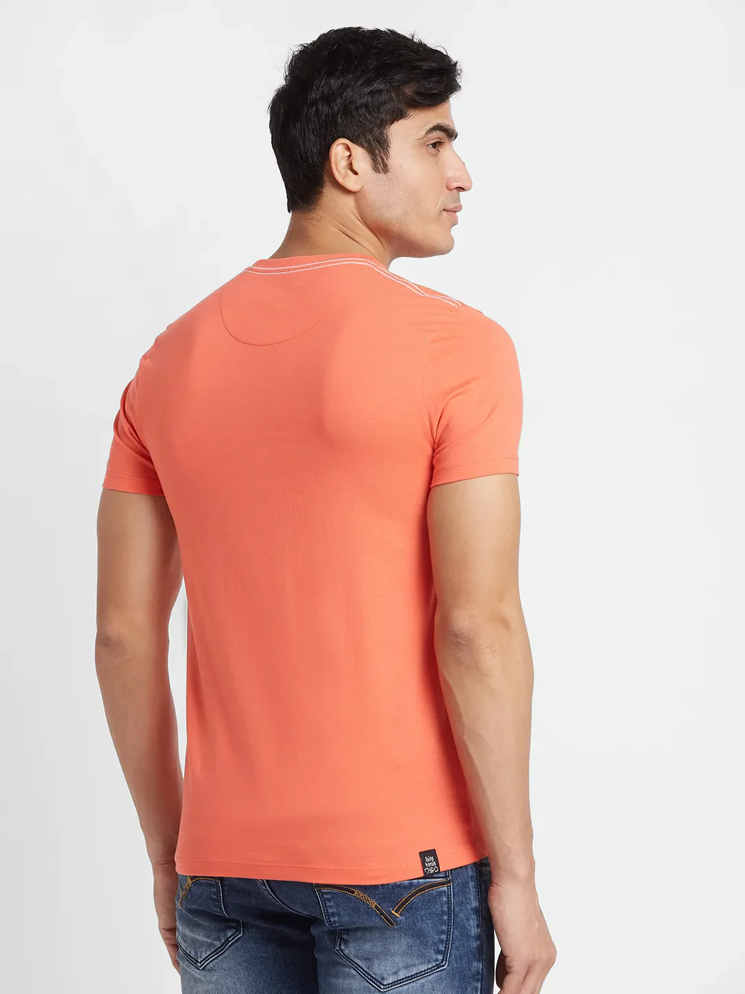 Pink Regular Fit Men's Short Sleeves T-Shirt by Being Human Clothing - Image 3