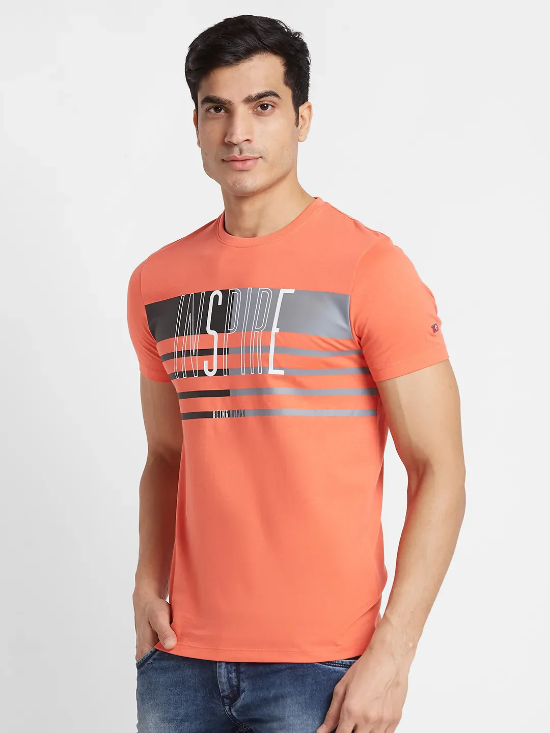 Pink Regular Fit Men's Short Sleeves T-Shirt by Being Human Clothing - Image 4