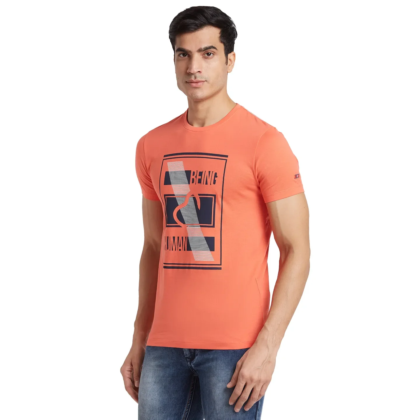 Pink Regular Fit Men's Short Sleeves T-Shirt by Being Human Clothing - Image 2